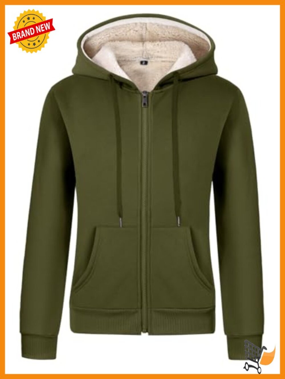 Women's Sherpa Lined Hooded Sweatshirt Zip Up Fleece Jacket